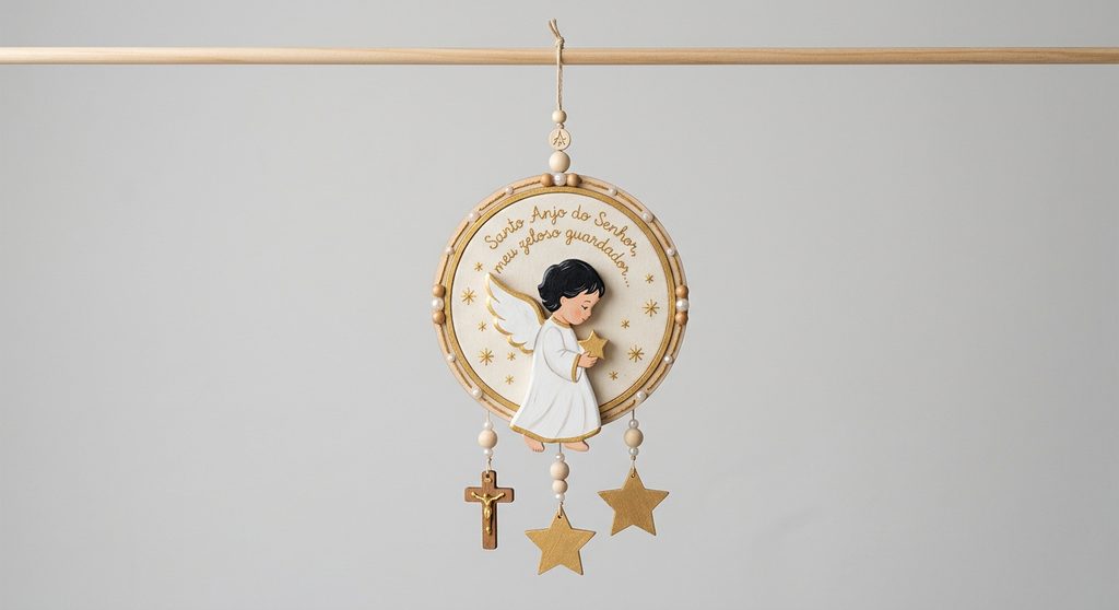 Adorno Infantil Anjo da Guarda com Estrela