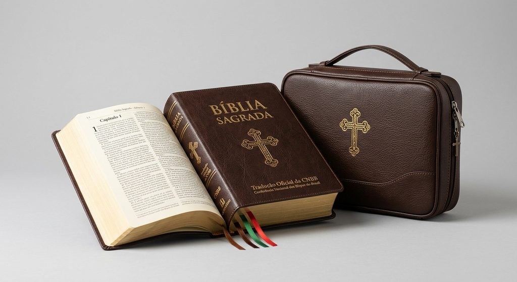 Bíblia Sagrada com Porta-Bíblia
