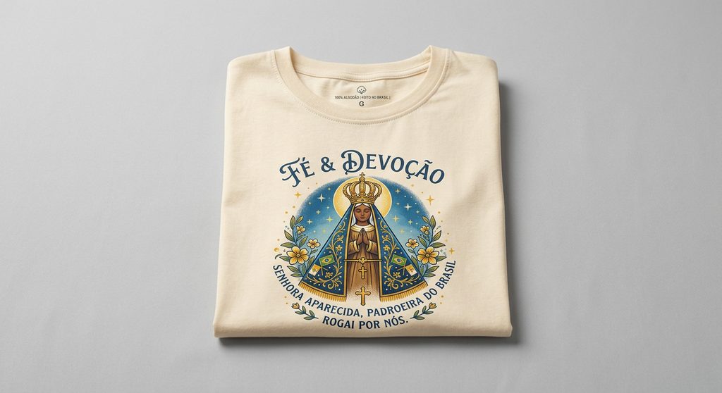 Camiseta Católica em Algodão