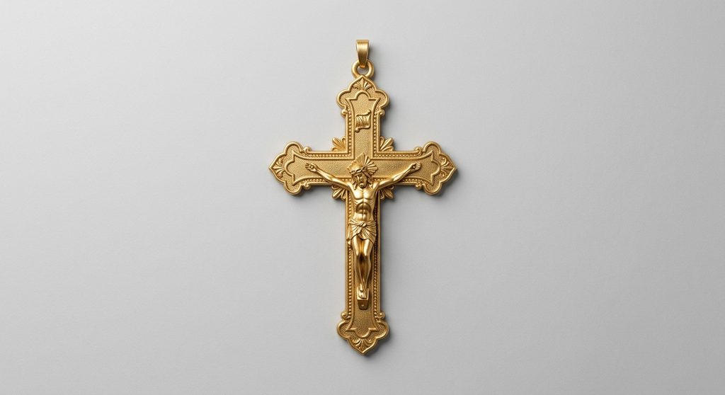 Cruz de Parede 19x12cm Dourada