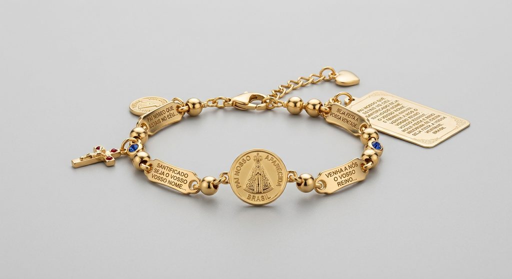 Pulseira Luxo Oração do Pai Nosso