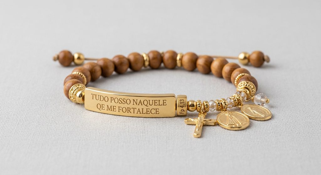 Pulseira Luxo Tudo Posso Naquele que me Fortalece